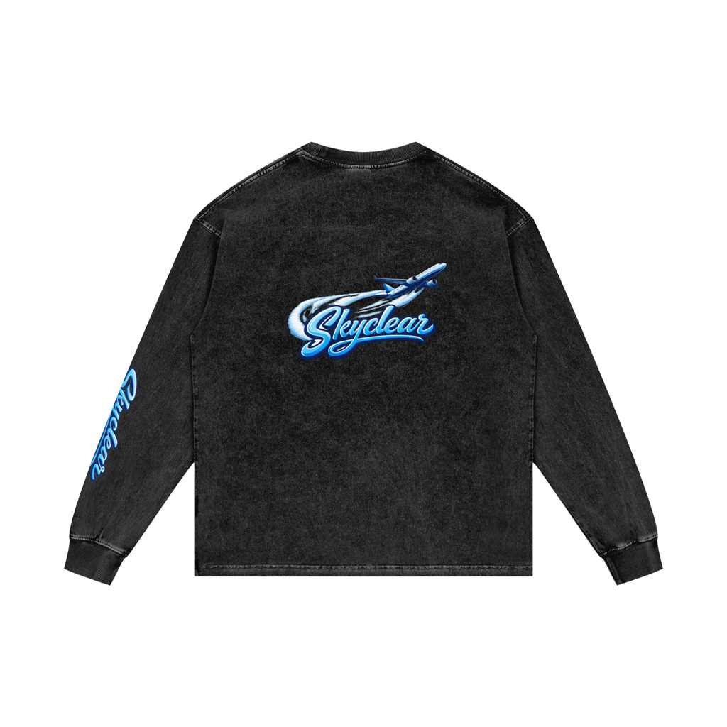 Acid Wash Oversize Long Sleeve T-Shirt