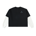 Layered Contrast Sleeve Cotton T-Shirt