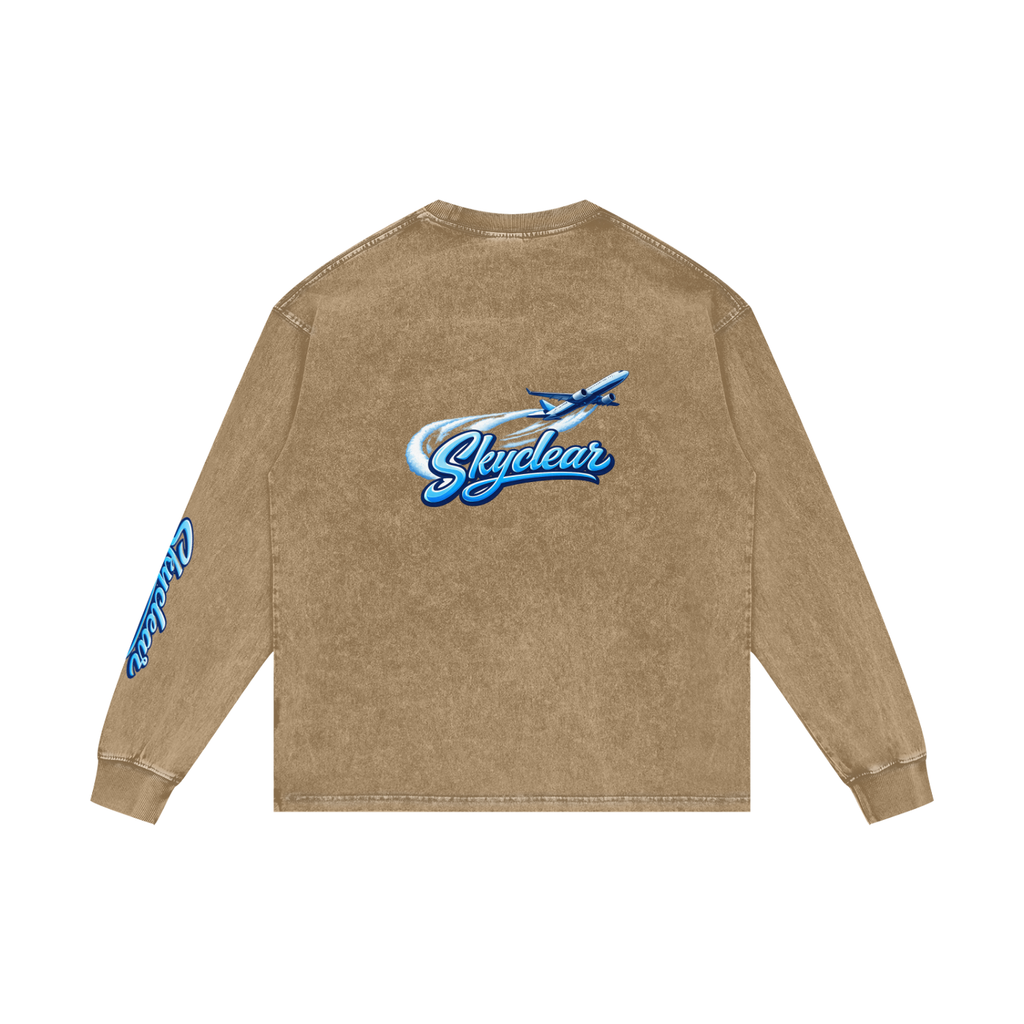 Acid Wash Oversize Long Sleeve T-Shirt